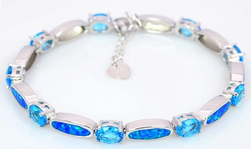 Pulsera KIVONY Hawaii Azul Ópalo Ondas 925 Plata Esterlina Joyería para Mujer Foto 1 de 1