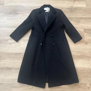 Vintage Christian Dior Saks Fifth Black Wool Double Breast Womens Jacket Size Sm - Picture 1 of 10