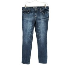 Aeropostale 14 Long Bayla Skinny Medium Wash Cotton Denim Stretch Blue Jeans Mid