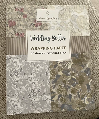 Libro de papel de envolver Vera Bradley "Wedding Belles" 17 hojas y etiquetas Foto 1 de 4