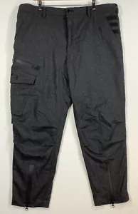 Pantaloni cargo Y-3 Adidas Yohji Yamamoto grigio antracite lana fondo XL vita 41" - Foto 1 di 9