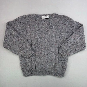 Vintage Cleo Originals Pullover Damen Medium Wolle Zopfmuster Bommel irischer Handstrick - Bild 1 von 13