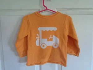 NWT Infant Boys - Orange - Golf Cart -  Sweater & Hat Set  - Size 6-12m - Picture 1 of 2