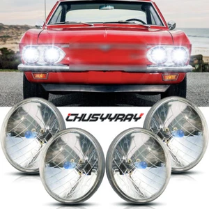 4pcs 5.75" Round Halogen Headlights HI/LO Beam for Chevrolet Corvair 1960-1969 - Picture 1 of 10