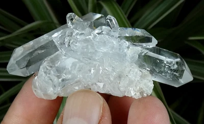 Top Ensemble Quartz Transparent Biterminés Maurienne 6x3cm Savoie France mineral - Photo 1/4