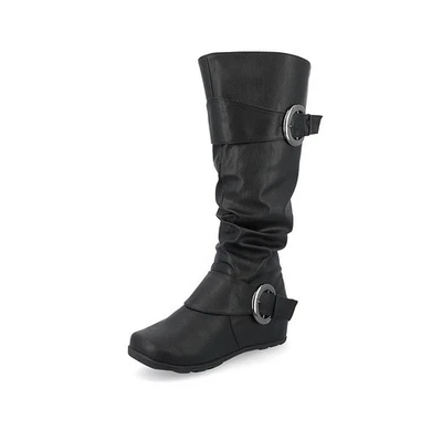 Journee Collection Mujer 10 M Negro Paris Fux Cuero Cremallera Botas Nuevas en Caja XO7 Foto 1 de 4