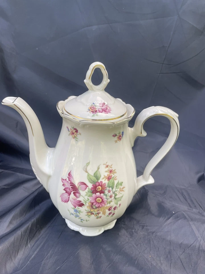 Bareuther Bavaria Porzellan  14 47 | Große Kaffeekanne 1931-1950 Blumendekor - Bild 1 von 4