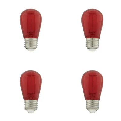 SATCO 1 Watt - S14 LED Filament - Red Transparent Glass - E26 Base - 4PK - Image 1 of 4