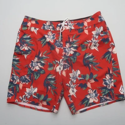 Volcom Mens Board Shorts Size 38 Red Floral Swim Surf Stretch Cargo Pocket - Image 1 of 4