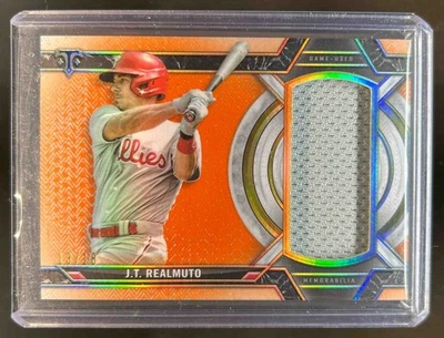 2021 Topps Triple Threads J.T. Realmuto Single Jumbo Jersey Amber #13/18 - Image 1 of 2