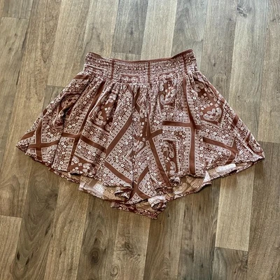 Pantalones Cortos Pañuelo Altar'd State Talla XS Marrón Estampado Paisley Foto 1 de 4
