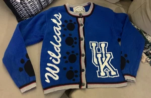Vintage Kentucky Wildcats Sweater Size M UK Button Down Embroidered AS IS - Picture 1 of 7