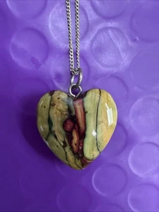 ⭐️Beautiful Sterling Silver Muti Color Enamel Heart Pendant Necklace - Picture 1 of 5