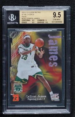 2012 Fleer Retro 1997-98 Z-Force Rave /399 LeBron James #Z-50 BGS 9.5 GEM MINT - Image 1 of 2