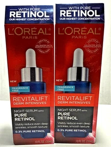 (2) L'Oreal Paris Revitalift Derm Intensives Night Serum 0.3% Pure Retinol 1 oz - Picture 1 of 4