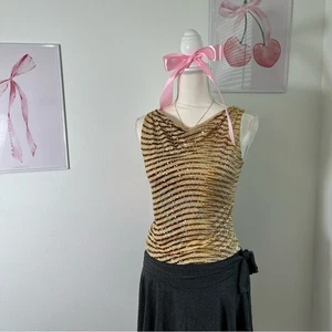 Vintage Y2K Coolwear Sequin Stripe Retro Cubbing Top Womens Size Small - Picture 1 of 6