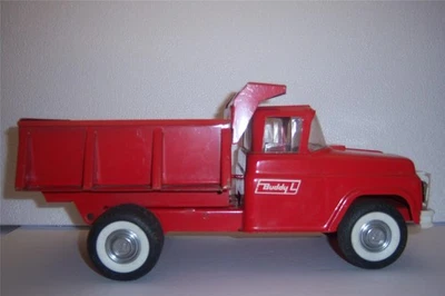 Camión de volteo hidráulico Buddy L años 60 acero prensado original juguete antiguo 13 1/2" de largo Foto 1 de 4
