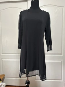 IC CONNIE K COLLECTION $136 Stretch Sheer Mesh Trim Tunic/dress medium - Picture 1 of 4