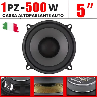 Cassa Auto Altoparlante Audio 500W Speaker Universale 5'' 12,7 Cm Coassiale Pro - Immagine 1 di 4