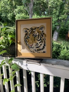Vintage MCM Kreuzstich Tiger Nadeln Excellence 1972-1982 16”X 15” - Bild 1 von 4