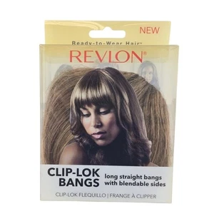 Revlon Weave Clip-Lok Bangs Frosted Long Straight Bangs Blendable Sides - Picture 1 of 3