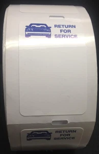 Static Cling Return for Service White Labels for Thermal Printer Oil Change Quan - Picture 1 of 12