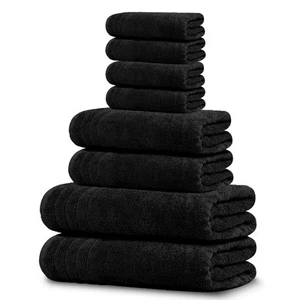 Pack of 8 Towels Set, 2 Extra Large Bath, 2 Hand, 4 Washcloths, 100% Cotton, ... - Picture 1 of 7