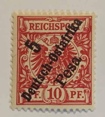 Travelstamps: Germany East Africa Stamps Mint OG Hinged MOGH Overprint 5p/10pf - Image 1 of 4