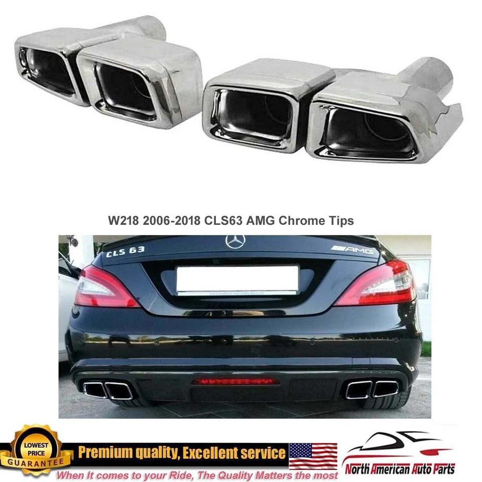 CLS63 советы CLS хром глушитель двойной выхлоп логотип трубы высоты W218 W219 06-14 новый - Изображение 1 из 4
