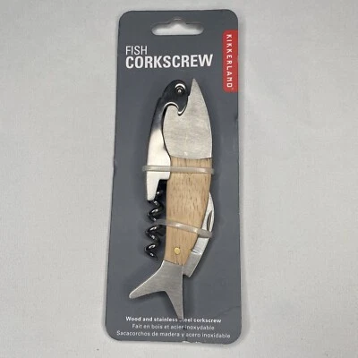 Kikkerland Madera de Roble Pescado Sacacorchos Camareros Amigo Cerveza Vino Abridor de Botellas Nuevo Foto 1 de 2
