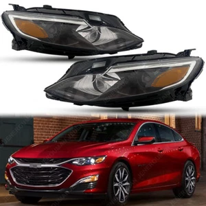 Headlights LH+RH For 19-25 Chevrolet Malibu Halogen Headlamps Head Light W/ Bulb - Picture 1 of 6