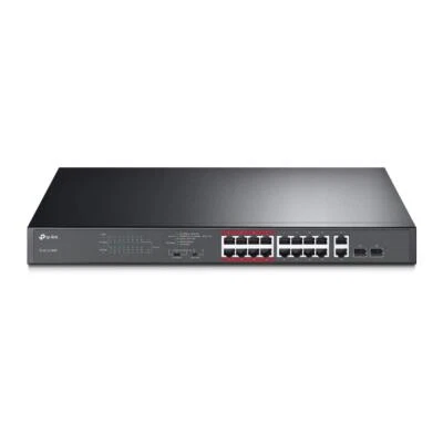 16 Port PoE Network Switch 10 100 Mbps 2 Gigabit Uplink Flexible Configuration - Image 1 of 4