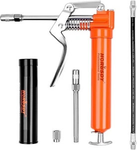 Mini Pistol Grip Grease Gun, with Flexible Extension Hose 3-OZ Grease Cartridge - Picture 1 of 8