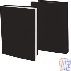 2 Pack Stretchable Book Sleeve Covers for Paperbacks Hardcover Textbooks Black - Picture 1 of 3