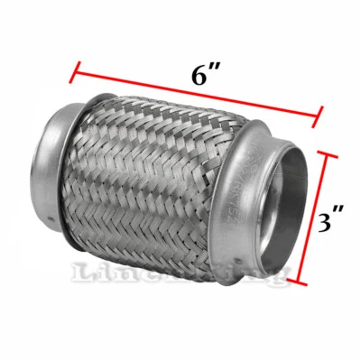 Tubo flexible de escape de 3" x 6" de acero inoxidable de alta resistencia 6" OL - RK7521 Foto 1 de 2