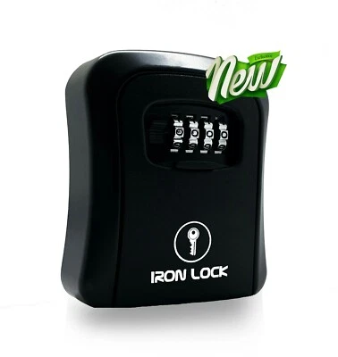 Iron Lock® - Key Lock Box Wall Mount for Keys 4 Digit Combination  - Image 1 of 4