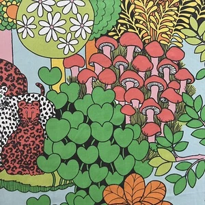 Vintage Stevens Utica Jungle Animal MOD Twin Sheet Set Flat Fitted - Picture 1 of 8