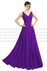 Long Chiffon Bridesmaid Formal Gown Ball Party Dress Cocktail Evening Prom 6-30