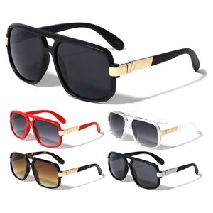 GAZELLE SQUARE SPORT AVIATOR SUNGLASSES OVERSIZED RUN DMC HIP HOP RETRO DESIGNER - Picture 1 of 16
