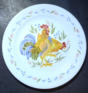 Plato(s) de ensalada Corelle Pollos Gallos Country Morning Excelente en blanco - Imagen 1 de 2