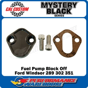 Fuel Pump Block Off Plate Windsor 289 302 351 Black Anodised Billet Aluminium - Picture 1 of 2