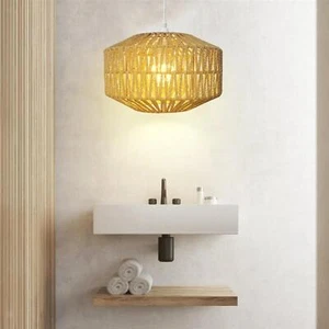 Handwoven Rope Lampshade Chandelier Lanterns Floors Lamp Pendant Lamp Shades - Picture 1 of 12