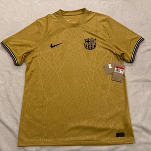 Maglia calcio 2022-23 Nike uomo Barcellona oro away grande L senza sponsor - Foto 1 di 10