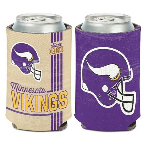 Minnesota Vikings Vintage Design NFL Can Cooler 12oz Collapsible Koozie Cover