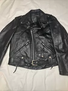 Giacca biker pelle Harley Davidson vintage full zip taglia 42 made in USA - Foto 1 di 6