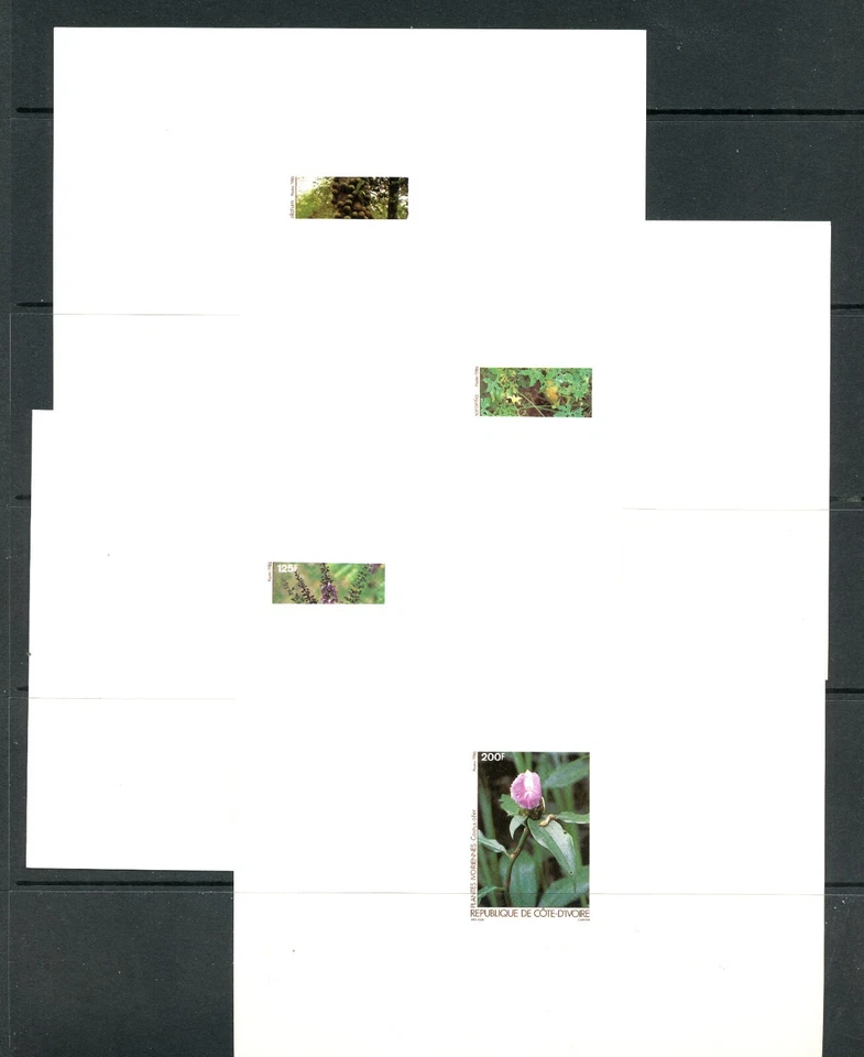 M715 Costa de Marfil 1986 flores flora hojas de lujo MNH Foto 1 de 1