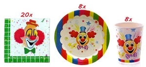 Kindergeburtstags-Set 8x Pappteller 8x Pappbecher 20x Servietten Kinder Party - Bild 1 von 7