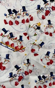 SIMPLY SNOWMEN by Barbara Tourtillotte CLOTHWORKS 19" x 44" Fabric Remnanent - Picture 1 of 4