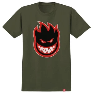 Brand New Mens Spitfire Bighead Fill T-shirt Military Green/ Red - Picture 1 of 1