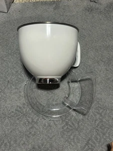 Kitchenaid Weiß Edelstahl Rührschüssel 5 Quart für Standmixer mit Deckel - Bild 1 von 3